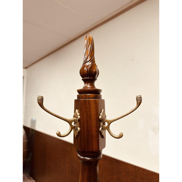 English Coat Rack in Mahagony with Brass Hooks For Sale - Image 3 of 9