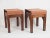 Pair of Art Deco stools in solid oak, decor on the front and back of an Islamic pattern between two feet with a square...