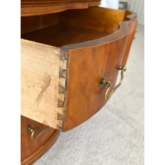 Vintage Diminutive Tiger Wood Cabinet With Mirror For Sale - Image 4 of 13