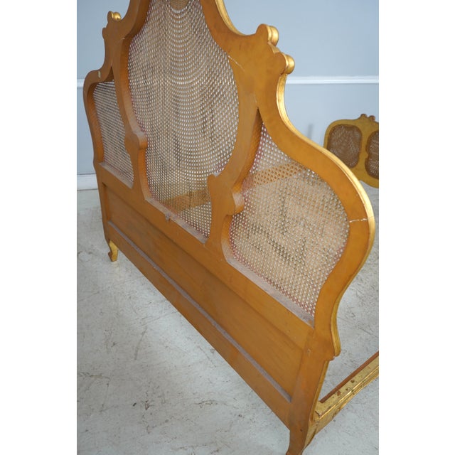 Antique Gold Gilt Queen Size Cane Back Bed For Sale - Image 16 of 16