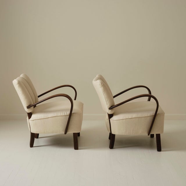 Jindrich Halabala Jindrich Halabala Art Deco Bentwood Armchairs, 1940s, a Pair For Sale - Image 4 of 8