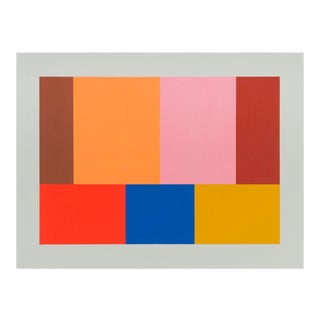 Contemporary Abstract Acrylic/Gouache on Wood Painting "Large Test Pattern 7" by Tom McGlynn For Sale