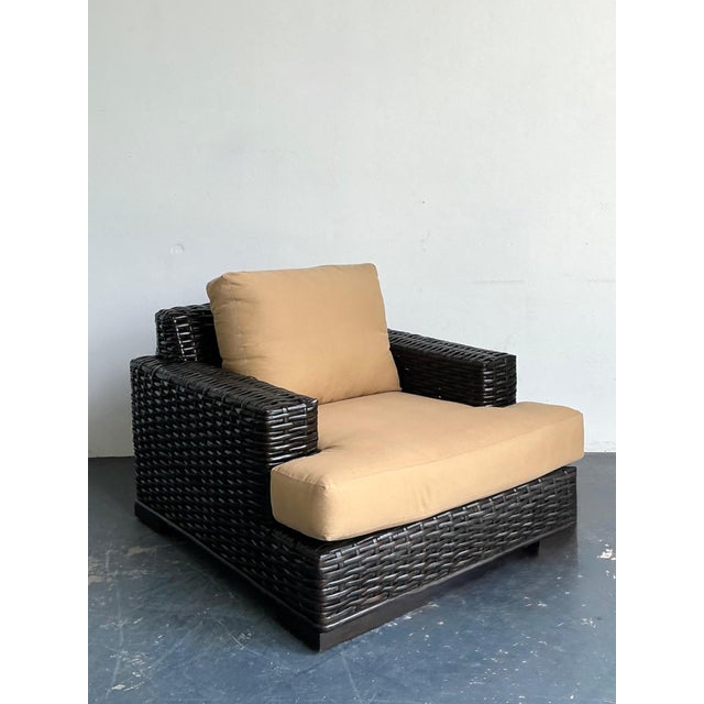 Contemporary Vintage Ralph Lauren “Modern Organic” Woven Rattan Lounge Chair For Sale - Image 3 of 18
