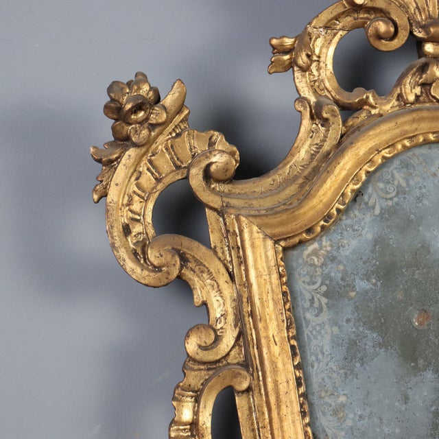 18th Century Carved and Gilded Wood Mirror, Italy For Sale - Image 5 of 9