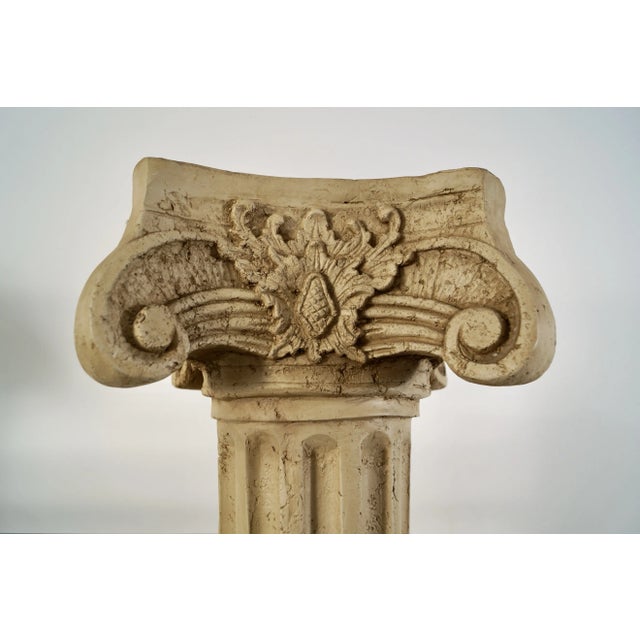 1980’s Postmodern Roman Columns & Glass Shelf For Sale - Image 10 of 12