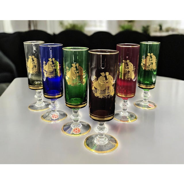 Vintage Italian Multicolored Glasses, 1950s, Set of 6 For Sale - Image 12 of 12