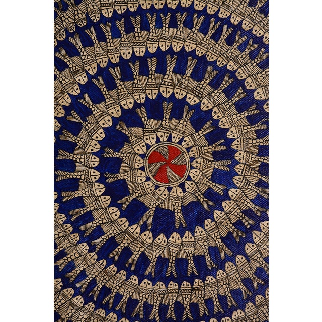 Discover the intricate beauty of traditional Indian folk art with this original hand-painted Madhubani artwork by Mamta...