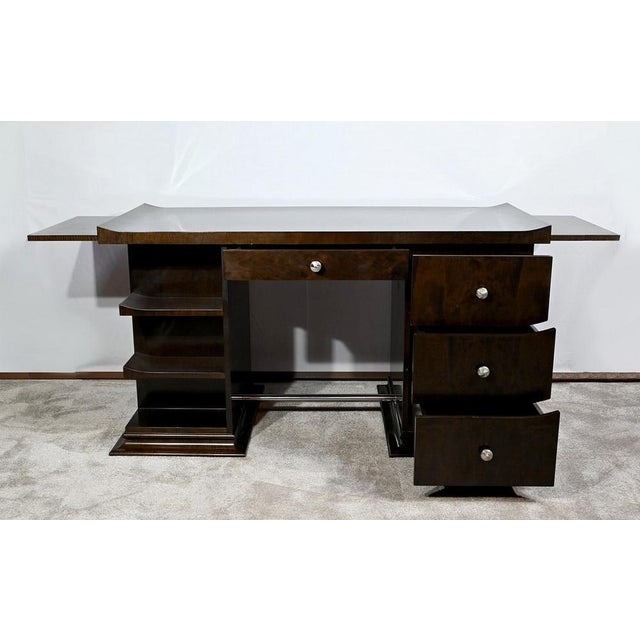 1980s Desk and Armchair in Sycomore by Hugues Chevalier, 1980, Set of 2 For Sale - Image 5 of 18