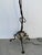 John Richard Sculptural Iron & Stone Floor Lamp. Organic iron shape with a stone ball at the bottom. Organic style shade...