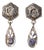 The Bowling Green: Antique White Gold Diamond Dangler Earrings, 2 Pieces For Sale