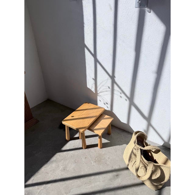 Small Nesting Tables in Light Oak, 1950s, Set of 2 For Sale - Image 10 of 18