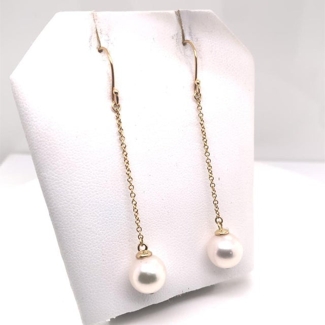 Akoya Pearl Earrings 14 Karat Yellow Gold Certified For Sale - Image 12 of 18