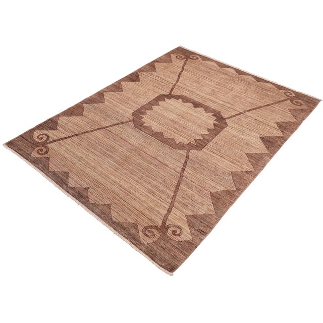 Rustic Bohemian Gabbeh Beige/Brown Wool Rug - 8'3'' X 11'1'' For Sale - Image 3 of 10
