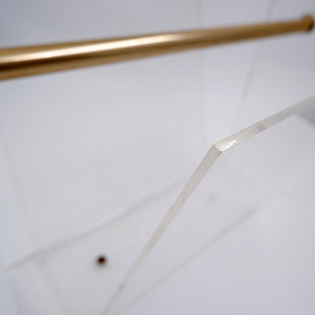 Gold Omega Magazine Rack in Acrylic Glass attributed to David Lange for Roche Bobois, 1970 For Sale - Image 8 of 11