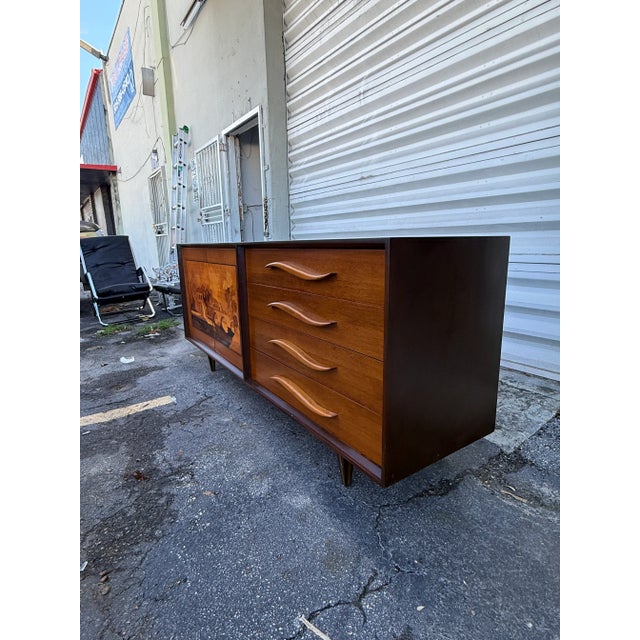 1950s Mid Century Italian Marquetry Credenza Sidboard For Sale - Image 9 of 12