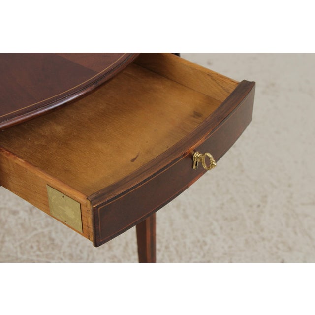 Brown Pair of Baker Mahogany Pembroke Drop Side Tables For Sale - Image 8 of 15