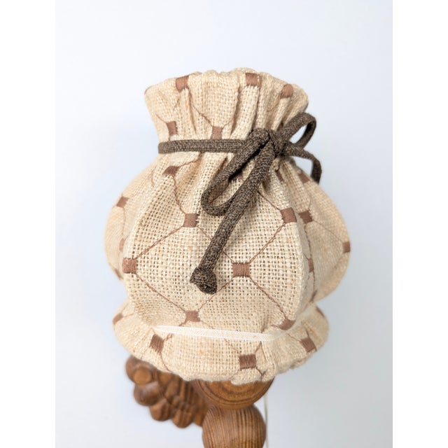 Swedish Carved Pine Wall Sconces with Jute Shades, 1970s, Set of 2 For Sale - Image 12 of 16