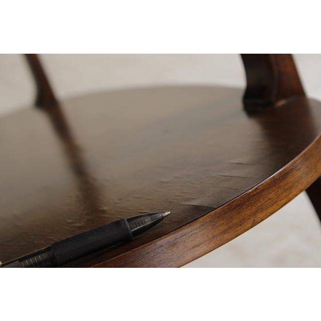 Pair of Baker Three-Tier Leather Top Stands For Sale - Image 12 of 14