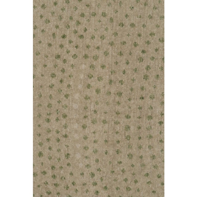 Rug & Kilim Rug & Kilim’s Distressed Style Extra-Long Runner in Beige With Green Dot Pattern For Sale - Image 4 of 7