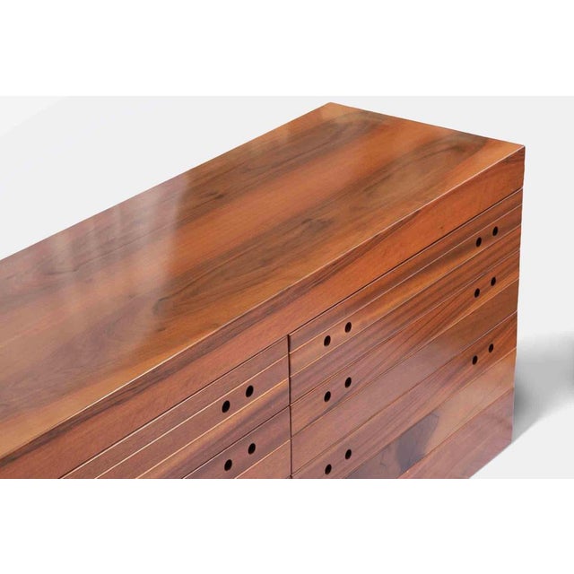 Brown Canaletto Walnut Veneered Chest of Drawers, 1960s For Sale - Image 8 of 9
