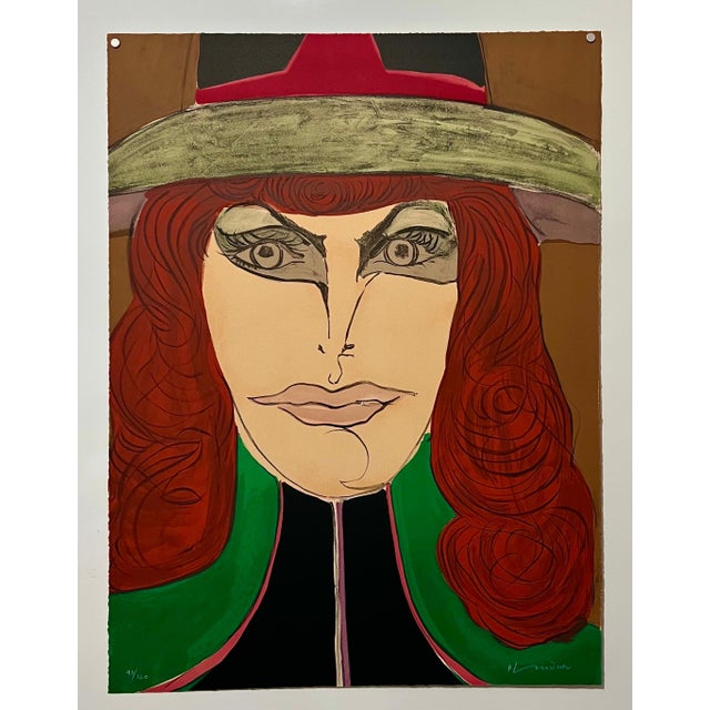 Printmaking Materials Richard Lindner, 1971 Modernist Lithograph Redhead Pop Art Mod Fashionable Woman Richard Lindner, 1971 For Sale - Image 7 of 7