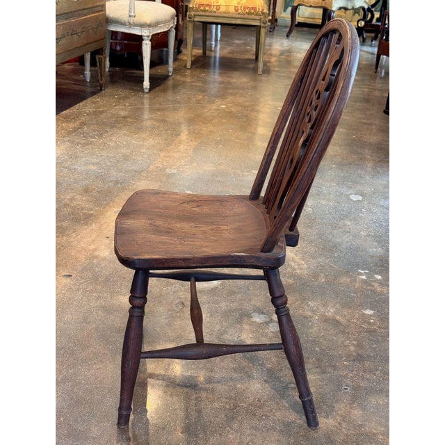 19th Century Set of Seven English Wheelback Windsor Chairs For Sale - Image 5 of 12