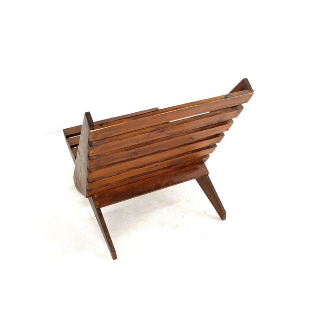 Wood Scissor Lounge Chair, 1970s For Sale - Image 7 of 18