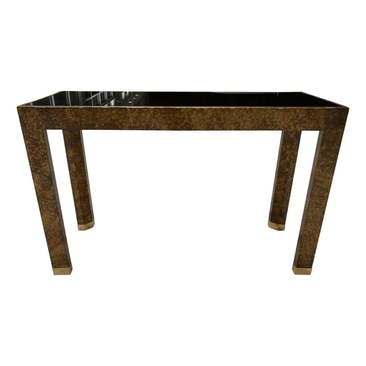 1980’s Mid-Century Modern Henredon Faux Tortoise Shell Console Table ...