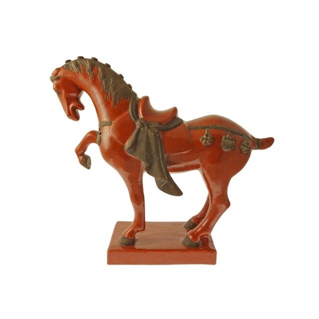Mid-Century Modern Zaccagnini Tang Horse Red Glaze Ceramic Figure Mid-Century Modern Equestrian Decor For Sale - Image 3 of 11