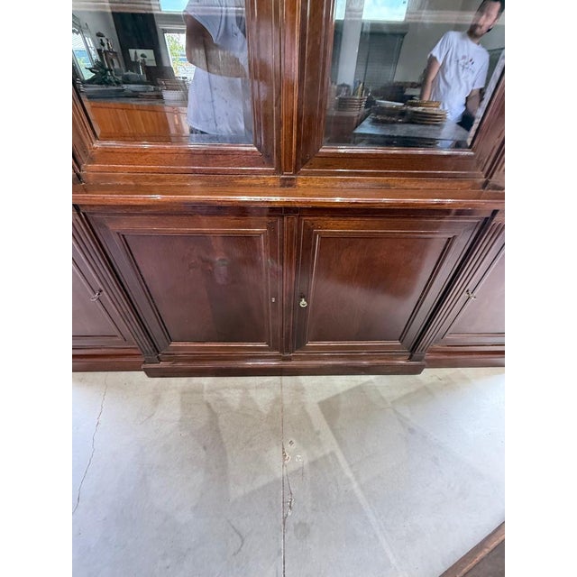 Brown Large 19th Century French Louis XVI Solid Mahogany Bookcases For Sale - Image 8 of 18