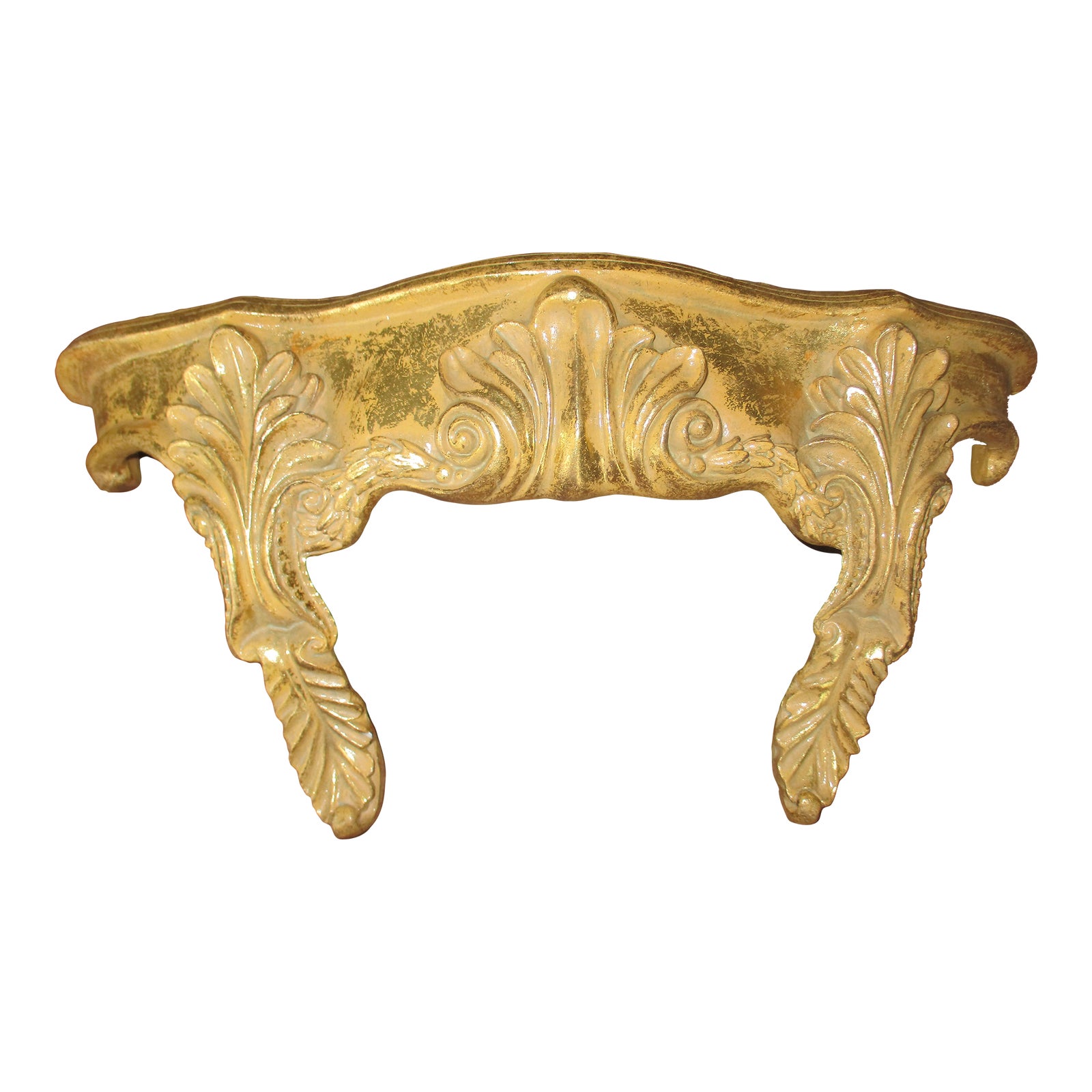 1970s Vintage Art Nouveau Gold Color Shell Design Resin Wall Shelf ...