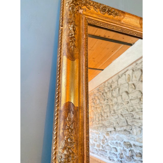 Antique Empire Stucco and Gilt Wood Mirror, 1800s For Sale - Image 9 of 11
