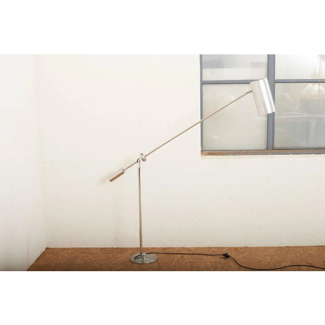 Metal Counterbalance Floor Lamp in Chrome-Plated Metal with Aluminum Cylinder Shade For Sale - Image 7 of 11
