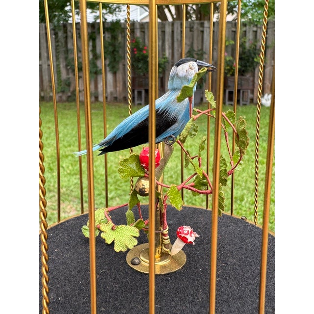 1950s Karl Griesbaum Made in Germany Mechanical Singing Bird Cage Automaton - New in Box For Sale - Image 14 of 17