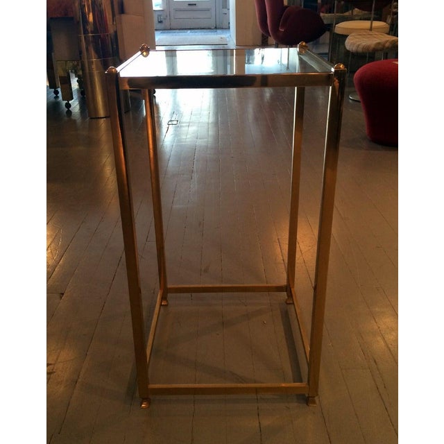 1960s Solid Brass Pedestal Side Table by John Vesey For Sale - Image 5 of 6