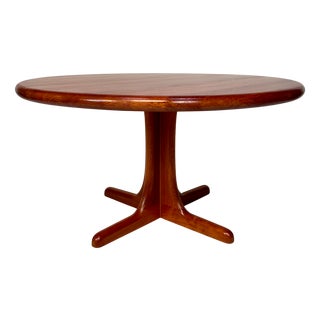 Large Brutalist Round Teakwood Side Table from Silkeborg, Denmark, 1970s For Sale