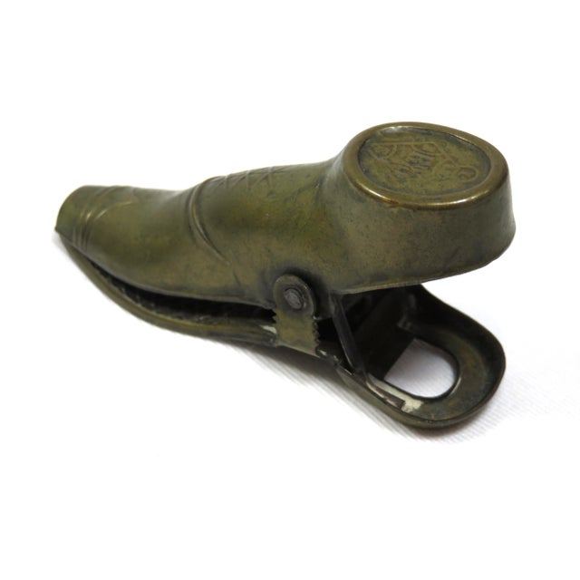 Late 19th Century Antique English Victorian Brass Shoe Messege Clip For Sale - Image 4 of 10