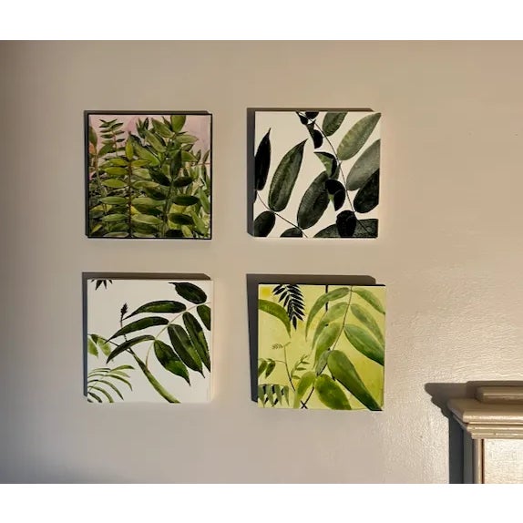 Contemporary Botanical Watercolor Sumac Leaves For Sale In Boston - Image 6 of 6