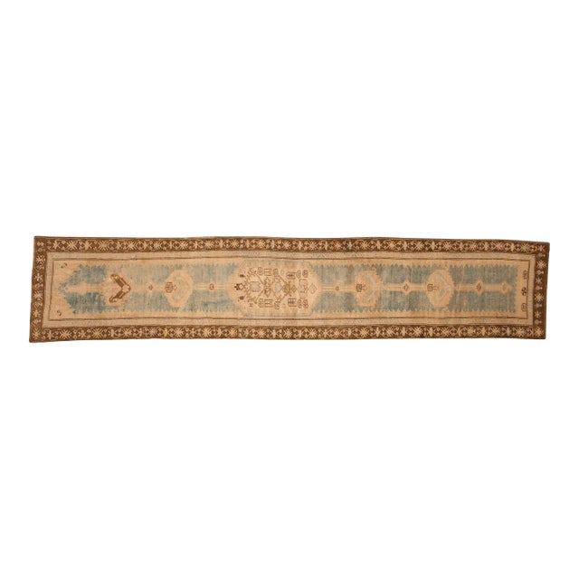 Vintage Distressed Caucasian Rug Runner - 3' x 14'5" For Sale