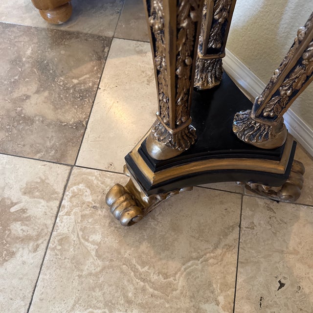 1940s Empire Marble Top Cast Metal Ram Pedestals (2) For Sale In San Diego - Image 6 of 8