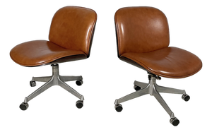 Italian Modern Office Chairs by Ico Parisi for Mim, 1970s, Set of 2