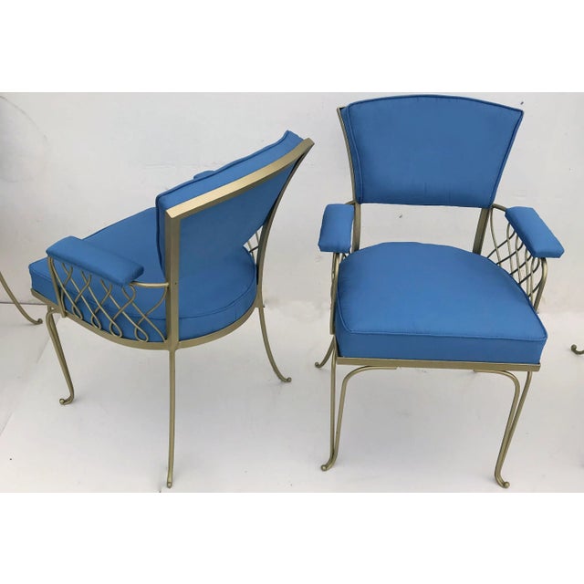 1940s Vintage Blue Dining Chairs- Set of 6 For Sale In Miami - Image 6 of 8