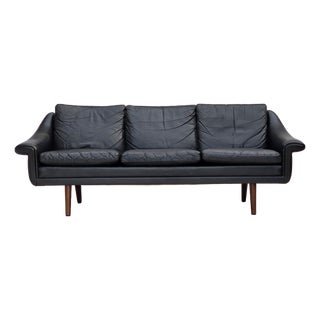 Vintage Danish Three-Seater Sofa in Leather by Aage Christensen, 1960s For Sale