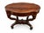 Victorian Restored Burled Wood Oval Center Table With Bookmatched Top & Scrolled Pedestal Base For Sale - Image 3 of 8