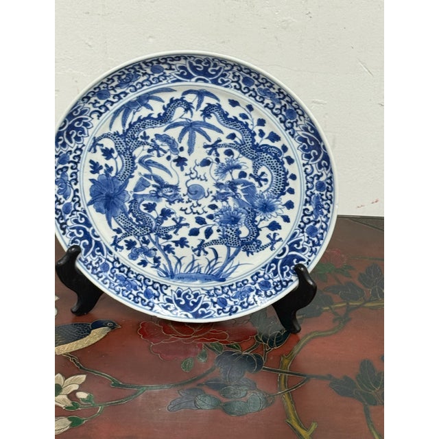 Chinese Porcelain Dragon Plate, Antique For Sale - Image 4 of 12