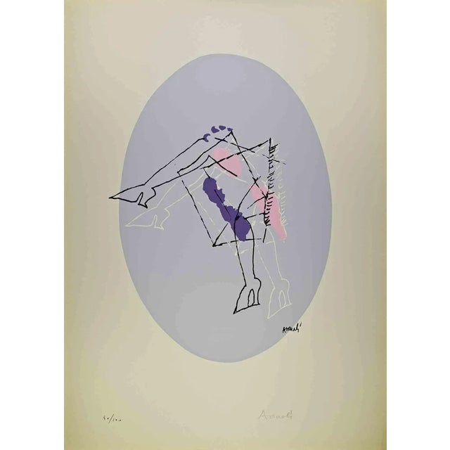 Marcello Venali, Grey Oval, Lithograph, 1960 For Sale