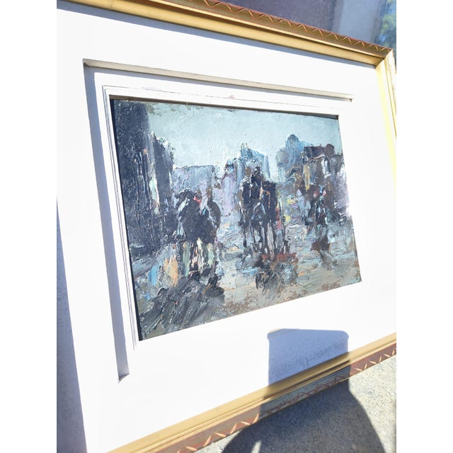 After Henri Lachièze-Rey, Carriages Waiting on the Place De Pigalle, 1920s, Oil Painting on Canvas, Framed For Sale - Image 3 of 7
