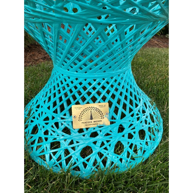 1950s Vintage 1950s Peacock Fiberglass Spun Outdoor Chair For Sale - Image 5 of 5