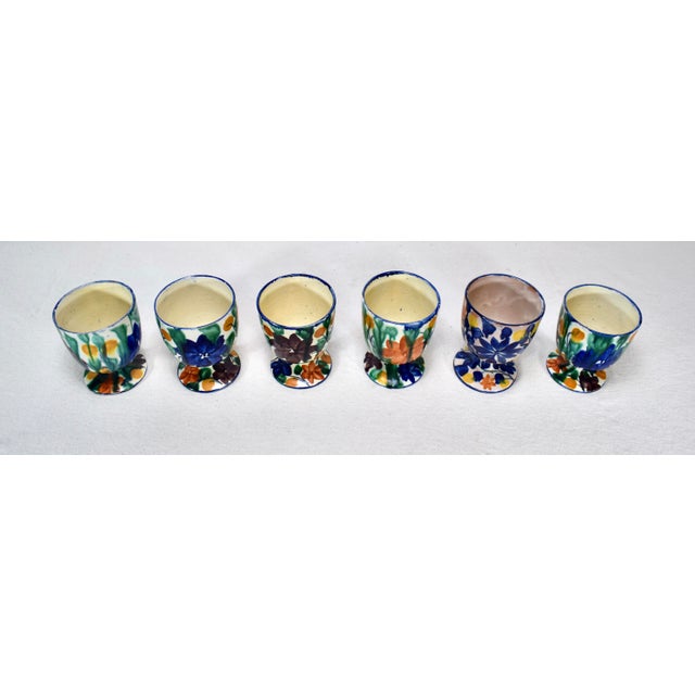 Vintage Alfareria Jimenez Zaragoza # 402 Oaxaca, Mexico Folk Art Pottery Goblets For Sale - Image 4 of 7