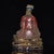 Blue Vintage Chinese Painted Gilt Liuli Zhuge Liang Seated Scholar Statue, Chinoiserie Decor Sculpture For Sale - Image 8 of 9